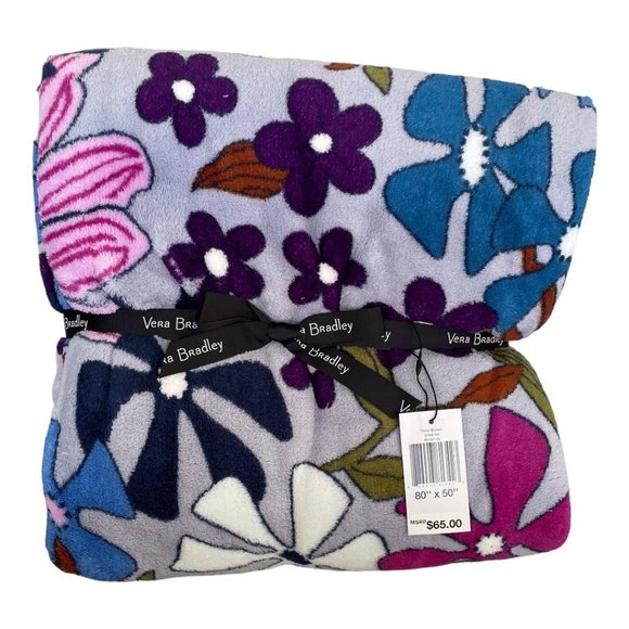 Vera Bradley Bengal Lily Plush Throw Blanket - Picture 2 of 8